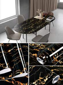 1Roll  PVC Self Adhesive Wallpaper Marble Stickers Waterproof Heat Resistant Kitchen Countertops Table Furniture Cupboard Wall Paper - Multicolor - View 12