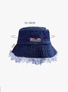 1 pieza Sombrero de cubo con decoración de metal desgastado, estilo callejero, apto para uso casual en primavera, verano y otoño
