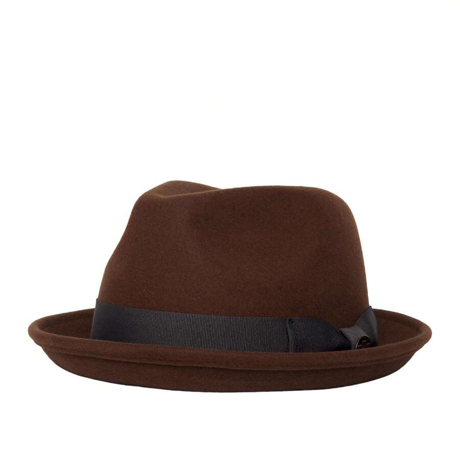 Goorin Bros Charlestowne Wool Pork Pie Fedora Hat Brown 100-0123-BRO - Brown - View 1