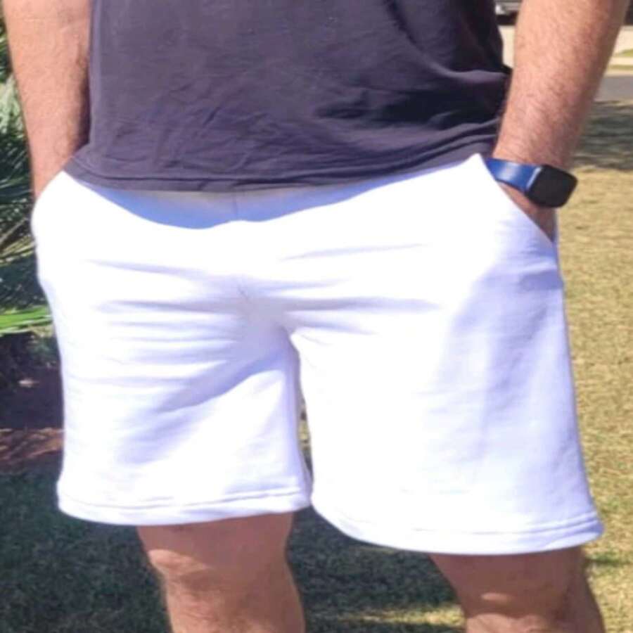 KIT WITH 3 Men's Bermuda Short Sweatshirt - Various Colors! - trắng - Xem 1