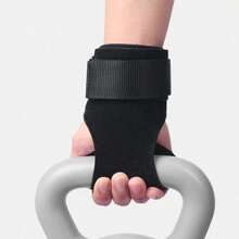 1 Pc Weightlifting Wrist Straps, For Weightlifting And Exercise, Single Leather Handle Pull Straps, Padded Wrist Support - Unisex - Black - View 3