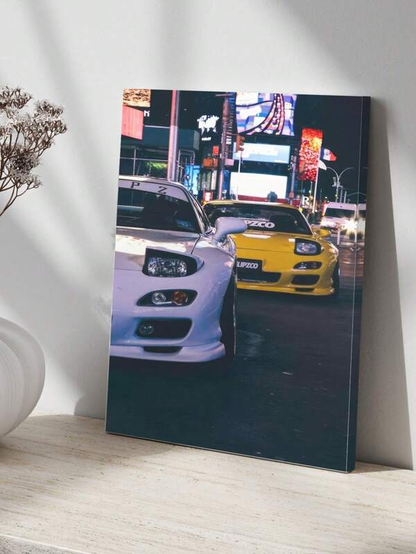 1pc New Living Room Decoration Painting, Car Theme Wall Art, Light Luxury High-End Sense, Sofa Background Wall Hanging Painting,No Frame