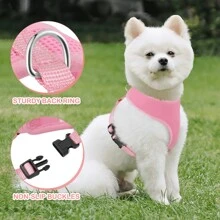 MoNiBloom Dog Harness L For Medium Sized Dog, Soft Puppy Padded Vest For Walking, Running, Training - 粉色 - 查看 3