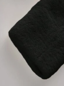 Ladies' Versatile Fluffy Coat With Pocket: Reversible, Simple And Perfect For Fall And Winter - Black - View 10