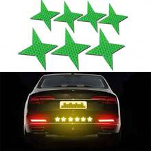muchkey 20x Reflective Reflector Sticker Self Adhesive Safety Warning Conspicuity Tape For Car Truck Motorcycle Trailer Mailbox Outdoor Four-Pointed Star Shape - 綠色 - 查看 1