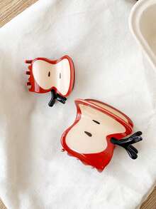 1pc Cute & Red Apple Shaped Acrylic Hair Claw Clip, Suitable For Women Outdoor, Travel, Party Wear, Christmas & Holiday Gift - Multicolor - View 3