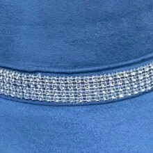 Customized Suede Cowboy Hat With Glitter Stripe - Blue - View 3