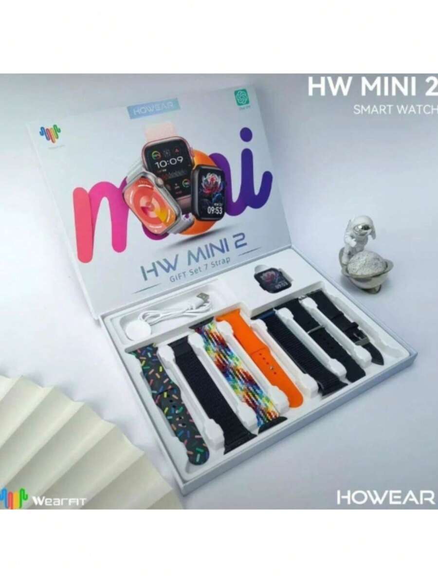 Smartwatch HW Mini 2 With 7 Straps 41mm Launch 2024 Chat GPT GPS Compatible IOS And Android - Đen và trắng - Xem 1
