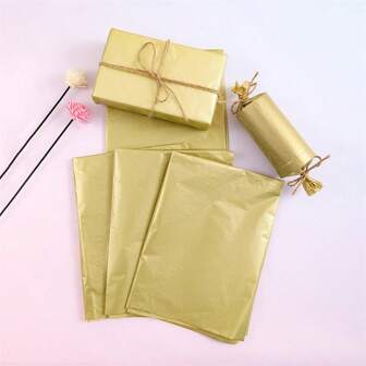 10 件装 50*70 厘米薄纸，附赠黄麻绳丝带，适用于鲜花礼品包装 DIY、圣诞节