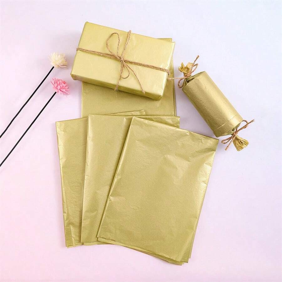 10 CÁI Giấy lụa 50*70cm kèm ruy băng dây đay miễn phí để gói hoa quà tặng tự làm, Giáng sinh - nhiều màu - Xem 1