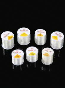 1pc Minimalist Crystal Elastic String, Available In Various Sizes, Transparent White Beading Cord For DIY Jewelry Making - Crystal Elastic Line - View 6