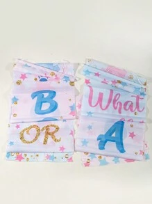 Tovaglia in plastica per annuncio del sesso del bebè (maschio o femmina), telo di sfondo, striscione, decorazione da parete, forniture per festa a tema blu o rosa per gender reveal, decorazioni per festa di nascità e regali per famiglia - Multicolore - Visualizzare 8