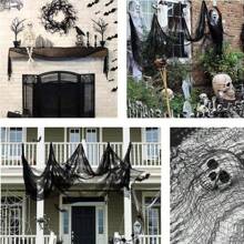 Halloween Ragged Cloth, Spider Web Halloween Decor For Outdoor And Indoor Party, Yard, Entrance, Haunted House, Windows, Home - Multicolor - View 8