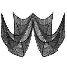 Halloween Ragged Cloth, Spider Web Halloween Decor For Outdoor And Indoor Party, Yard, Entrance, Haunted House, Windows, Home - Multicolor - View 9