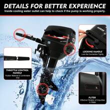 Heavy Duty 2 Stroke 12HP Outboard Motor Boat Engine Boat Parts CDI System 169CC - Black - View 4