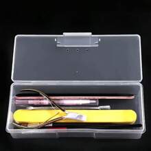 1-4個大容量透明收納盒，多功能珠寶收納盒，透明鉛筆盒，適用於學校與辦公用品，方便取用工具，安全密封，情人節、開學季、節日禮物理想之選，時尚實用，適合各種收納需求 - 彩色 - 查看 2