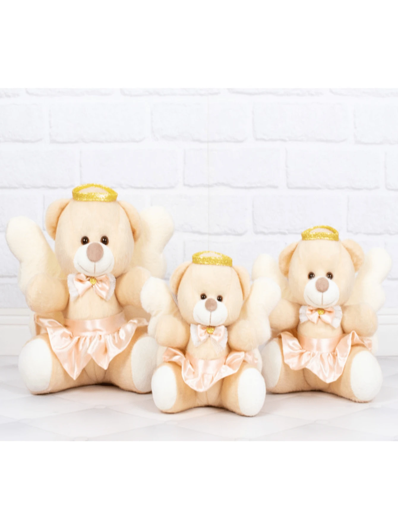 Smaller Trio Of Angel Bears 15/18/22 For Niche And Decorations - 鮭魚 - 查看 1