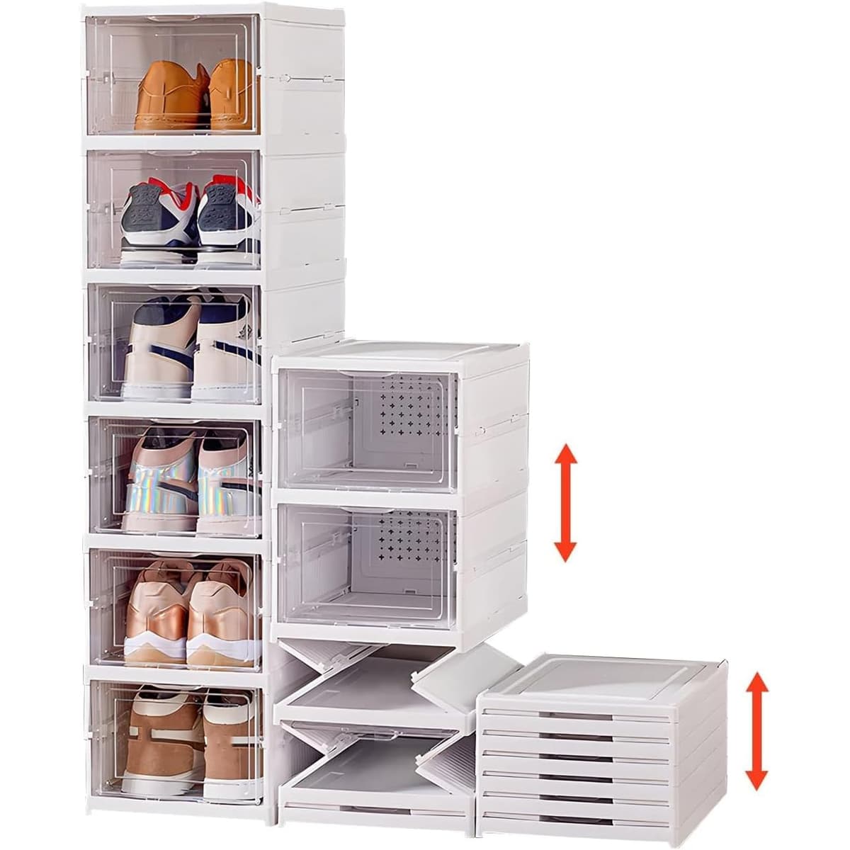 6 Niveles Zapatero con Cubierta, Armario de Almacenamiento de Zapatos, Cajas de Almacenamiento de Zapatos, Para Almacenar y Guardar los Zapatos, Organizador para Armario, Pasillo, Dormitorio