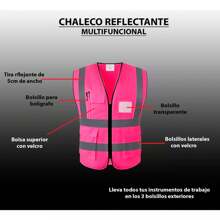 Vmingo Industrial Vest Reflective Firefighter 1 Piece - Pink - View 4