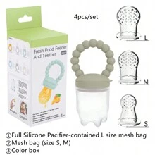 4pcs Silicone Fruit & Vegetable Feeder For Babies - Easy To Use Food Supplement Pacifier With Handle - Ideal Gift For Christmas, Halloween, And Thanksgiving Day