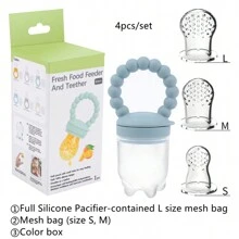 4pcs Silicone Fruit & Vegetable Feeder For Babies - Easy To Use Food Supplement Pacifier With Handle - Ideal Gift For Christmas, Halloween, And Thanksgiving Day