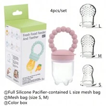 4pcs Silicone Fruit & Vegetable Feeder For Babies - Easy To Use Food Supplement Pacifier With Handle - Ideal Gift For Christmas, Halloween, And Thanksgiving Day