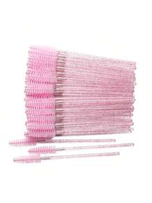 50Pcs Makeup Brushes Disposable Crystal Eyebrow Brush Diamond Handle Mascara Wand Applicator Eye Lashes Eyelash Extension Tools
