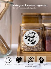 Marklife 2 Inch 50*50mm White Circle Thermal Labels, Self-Adhesive Round Labels Paper, Multi-Purpose Roll Direct Thermal Stickers For Small Business, DIY Logo Design, Barcode, Name Tag, Gift, Black On White, 150 Lables/1 Roll, 1.96"X1.96" - White - View 7