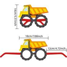 12pcs Paper Glasses With Construction Theme, For Daily Gathering & Camping - Yellow - View 10