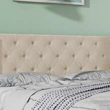 KOMHTOM Letto imbottito, letto matrimoniale idraulico, letto contenitore, velluto, 140*200 cm - Beige - Visualizzare 6