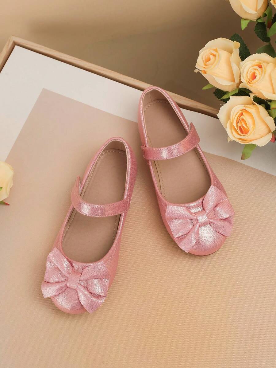 1 Đôi Nơ Dễ Thương Đế Bằng Chống Trượt Ngoài Trời Công Chúa Hoặc Giày Khiêu Vũ Thích Hợp Cho Mọi Mùa - Hồng - Xem 1