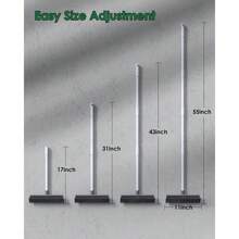 Floor Scrub Brush 2 In 1 Scrape&Brush Push Broom Stiff Bristle 17"-55" Handle