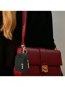 1pc Mini Backpack Keychain, Cute Cosmetic Bag Key Chains For Women, Small PU Makeup Bag Key Key Chain Accessories,Men Key Ring, Zipper Pouch,Suitable For Work, Travel, Commuting, Shopping, Home, Giving To Friends, Family, Colleagues, Holiday Gifts, Souvenirs - Multicolor - View 3