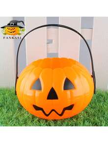 2-In-1 Foldable Pumpkin Candy Bucket, 5-Color Halloween Decoration Props Halloween Party,Christmas Decor - Multicolor - View 12