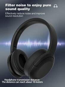 ANC 主动降噪混合主动降噪耳机全耳式降噪无线耳机高清高分辨率音频立体声多功能记忆泡沫耳罩可折叠便携式耳机旅行/家庭/音乐/游戏低延迟高保真立体声遥控 P3965 带麦克风 - 黑色 - 查看 4