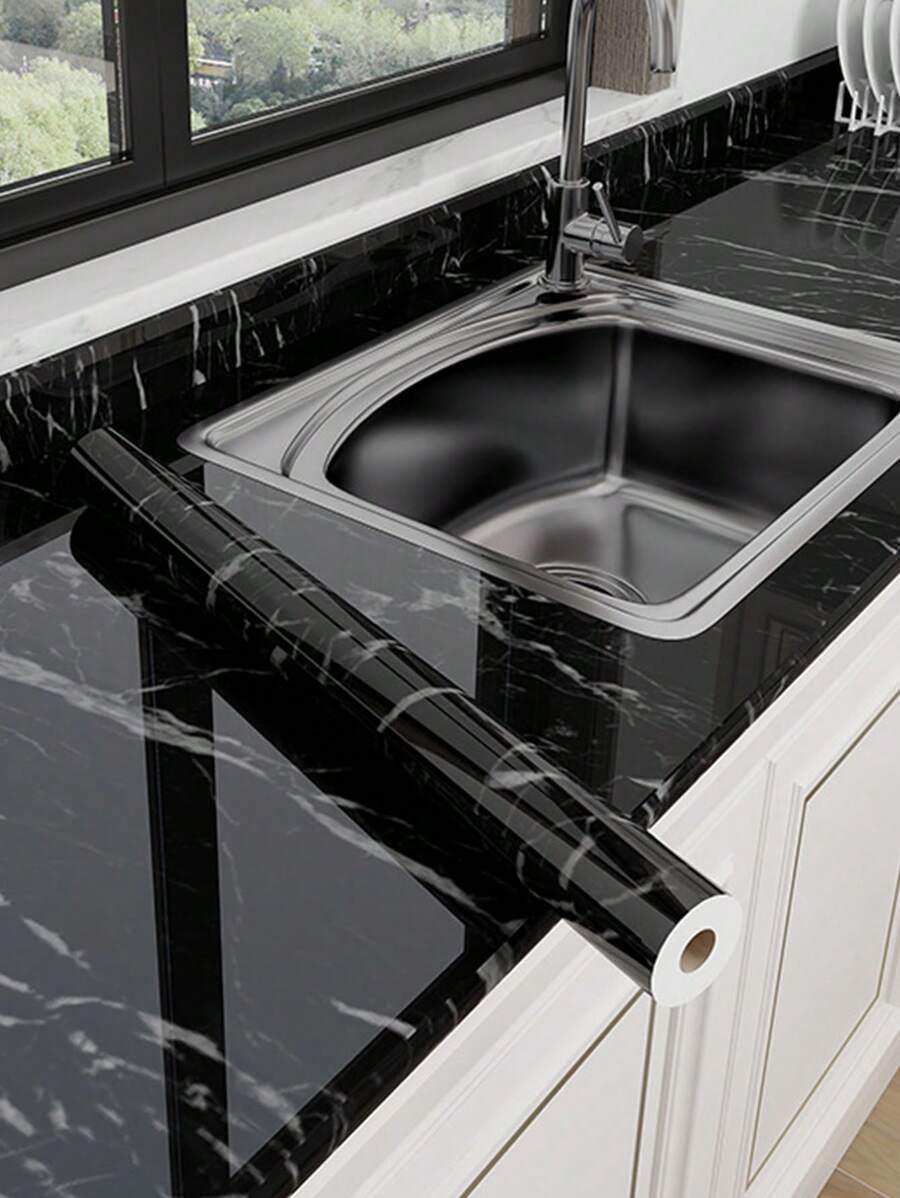 1Roll  PVC Self Adhesive Wallpaper Marble Stickers Waterproof Heat Resistant Kitchen Countertops Table Furniture Cupboard Wall Paper