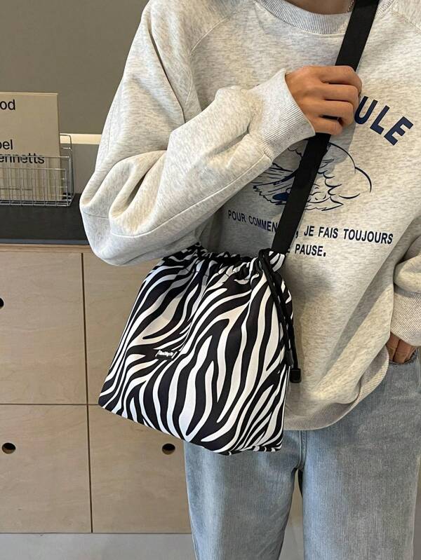 TIANDINGYU New Fashion Large Capacity Lightweight Drawstring Bucket Bag Crossbody Bag For Women