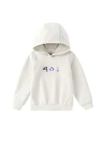 Annil Sudadera con capucha de terciopelo para niñas, edición de invierno, cálida y casual, con sombrero, top de manga larga