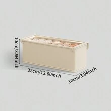 1 Pieza Caja de almacenamiento con cubierta beige, organizador de ropa de tela plegable con ventana transparente, caja de almacenamiento con cajón para pantalones vaqueros, decoraciones para el hogar, decoraciones festivas, decoración de habitación, decoración de dormitorio, vestidos, pantalones, zapatos, vaqueros, botas, faldas, camisetas blancas de mujer, pantalones negros de mujer, ropa de invierno para damas