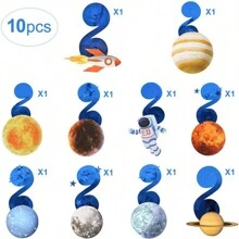 10件太阳系漩涡装饰太空派对装饰悬挂太阳系行星派对用品，生日和圣诞节礼物，送给行星爱好者的礼物！太阳系行星适合太空主题派对、生日房间装饰、节日配饰、生日派对用品 - 彩色 - 查看 5