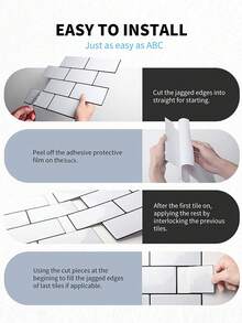 10 Sheets Peel And Stick Backsplash Subway Tile For Kitchen Bathroom, Self Adhesive Tiles Stick On Wall Tiles - Multicolor - View 5