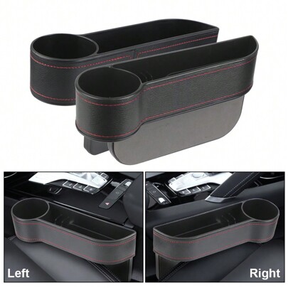 1PC Car Seat Gap Slit Storage Box Organizer Phone Stand Case Bottle Key Holder Leather 4x4 Automobile Accessories Interior Universal