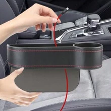 1PC Car Seat Gap Slit Storage Box Organizer Phone Stand Case Bottle Key Holder Leather 4x4 Automobile Accessories Interior Universal