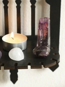 1 chiếc kệ trưng bày pha lê phong cách Gothic - Kệ gỗ treo tường ma mị | Giá đỡ pha lê thủ công | Trang trí nhà cửa phong cách Gothic | Trang trí tiệc Halloween | Kệ trưng bày pha lê phong cách phù thủy Boho, Trang trí nhà cửa, Trang trí phòng, Trang trí tường - màu đen - Xem 11