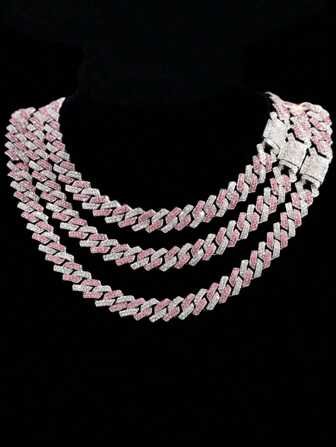 kuuioe 1 pièce Collier style Dopamine tout en strass style punk hip hop, Collier et bracelet mode unisexe Y2K, Tailles multiples pour un port quotidien