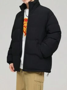 Kurtka polarowa męska w stylu Boyfriend, ściągana sznurkiem i zapinana z przodu na zamek błyskawiczny, jednolity kolor, modna, sportowa