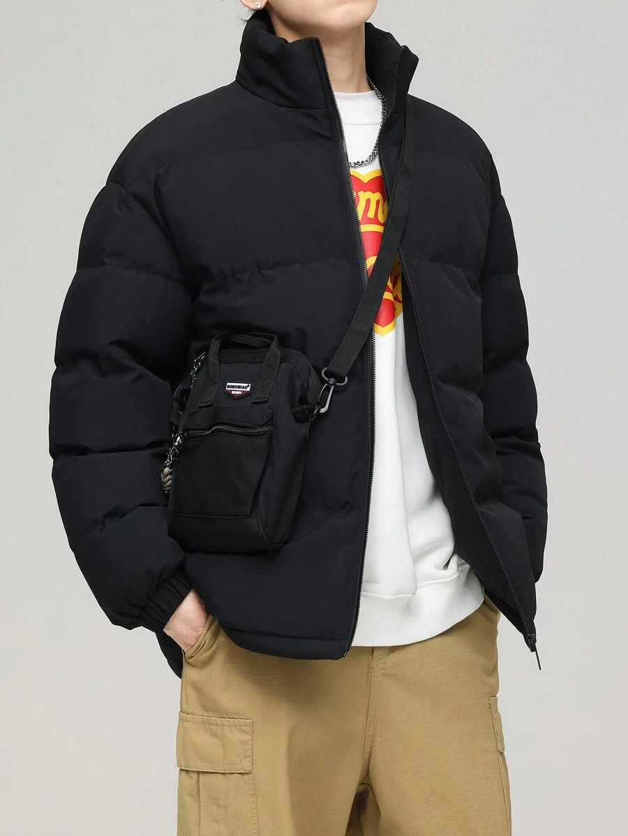 Kurtka polarowa męska w stylu Boyfriend, ściągana sznurkiem i zapinana z przodu na zamek błyskawiczny, jednolity kolor, modna, sportowa