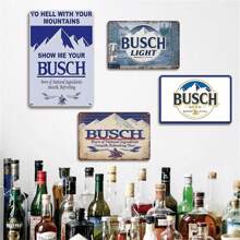 1 件 Show Me Your Busch 啤酒金属标牌 - 复古厨房墙壁艺术，适用于酒吧、咖啡厅、酒馆、客厅 8x12 英寸 - 彩色 - 查看 3
