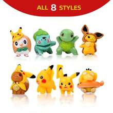 pokemon 2/4/8 Stücke sortierte Miniatur Cartoon Figuren: Taschenmonster Figürchen, Heimdekoration, Auto Innenausstattung Zubehör, Büro Schreibtisch Spielzeug, Blind Box Geschenke (zufällige Stile, gleiche Wahrscheinlichkeit)