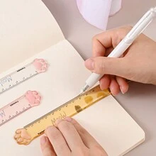 Transparent Camouflage Cat Paw Ruler, Cute Cartoon Cats Claw Ruler Plastic Measuring Tool For Student School Office,Rulers - Multicolor - View 3